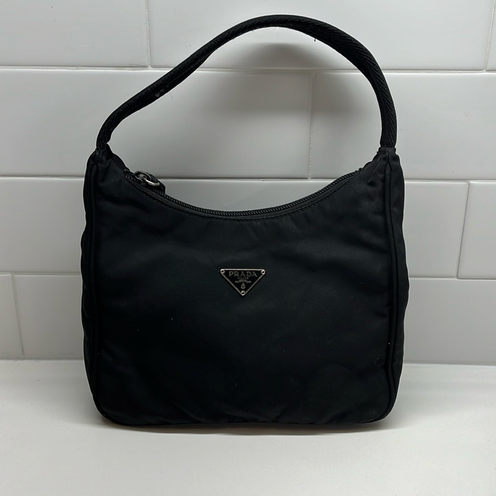 Prada black nylon mini hobo